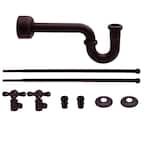 Victorian Style Freestanding Pedestal Sink Kit with Supply Line, P-Trap and Cross Handle Angle Stops, Oil Rubbed Bronze