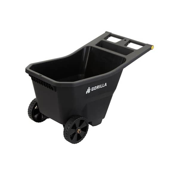 GORILLA CARTS 4.5 cu. ft. Poly Garden Cart, 300 lbs. Capacity, 9 in. Maintenance-Free Solid Wheels, Impact Resistant, Push/Pull Design
