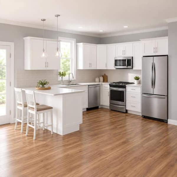 LUXEYARD 12 in. W x 30 in. H Shaker Kitchen Cabinet Wall Flush End
