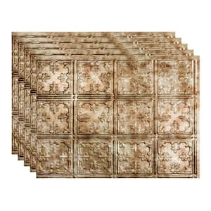 18.25 in. x 24.25 in. Traditional #10 Vinyl Backsplash Panel in Bermuda Bronze (5-Pack)