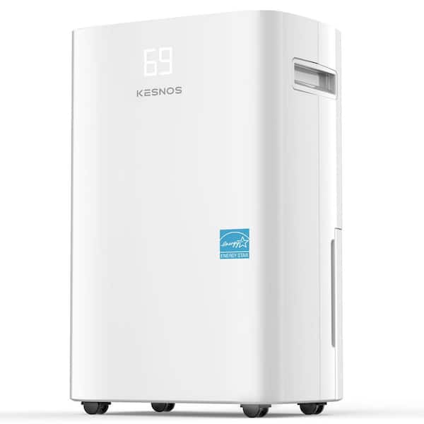 80 Pint 5000 sq. ft. Energy Star 2024 Dehumidifier for Home and Basement with Smart Humidity Control, White