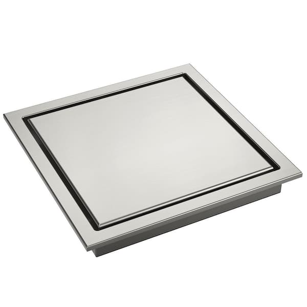 EVERSTEIN 6 in. x 3 in. Stainless Steel Decorative Drain Cover with Hair Strainers in Brushed Nickel
