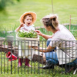 Animal Barrier Fence 19 Pack, 17 in. H x 11 ft. L, Steel Garden Fencing with 1.5 in. Spike Spacing for Dogs and Outdoor