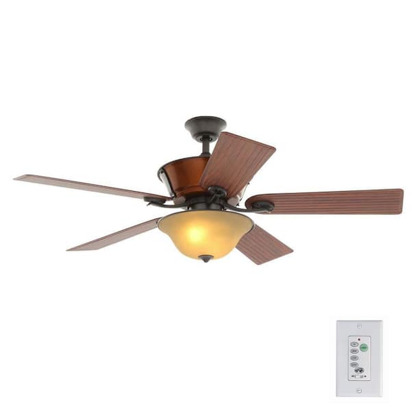 Hampton Bay Radcliffe 52 in. Indoor/Outdoor Natural Iron Ceiling Fan with Light Kit
