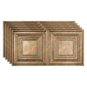 Traditional #3 2 ft. x 4 ft. Glue Up Vinyl Ceiling Tile in Copper Fantasy (40 sq. ft.)