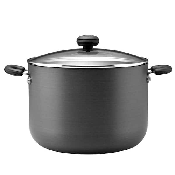 Circulon Classic 10 qt. Hard-Anodized Aluminum Nonstick Stock Pot in Black with Glass Lid