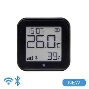 H&T Gen 3 Wi-Fi and Bluetooth Temperature and Humidity SensorHome AutomationNo Hub Required (Black)