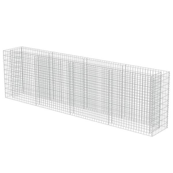 TIRAMISUBEST 141.7 in. x 19.7 in. x 39.4 in. Silver Galvanized Steel Garden Gabion Raised Bed Planter Boxes