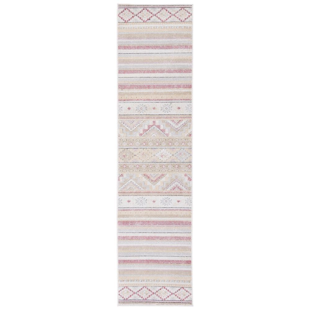 Cabana Ivory/Beige/Gold 2 ft. x 9 ft. Striped Diamond Indoor/Outdoor Runner Rug price history on PriceWatchPro