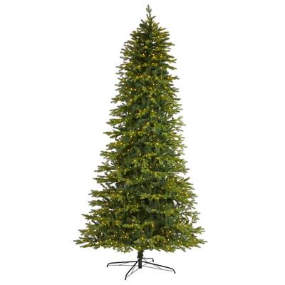 10 ft. Pre-Lit Belgium Fir Natural LookArtificial Christmas Tree with 1050 Clear LED Lights