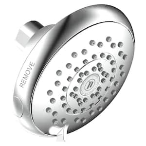 Healthguard 5-Spray with 1.5 GPM 4.5 in. Wall Mount Fixed Shower Head in Chrome with Removable Faceplate, 1-Pack