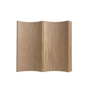 Sample - Fluted Solid Oak 3/4 in. x 5.5 in. W  x 5.5 in. L Unfinished Natural Wood Scallop Slat Wall Panels (1-Piece)