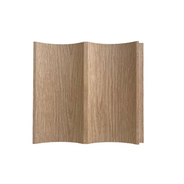 Sample - Fluted Solid Oak 3/4 in. x 5.5 in. W x 5.5 in. L Unfinished Natural Wood Scallop Slat Wall Panels (1-Piece)