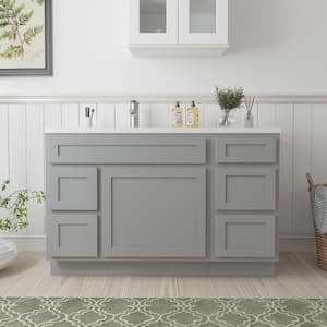 51 in. W x 21 in. D x 32.5 in. H Bath Vanity Cabinet without Top in Gray