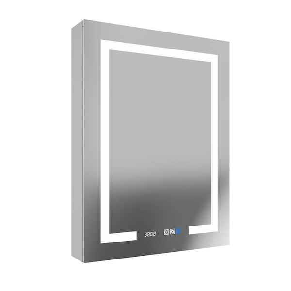 Satico 24 in. W x 32 in. H Rectangular Aluminum Medicine Cabinet with Mirror