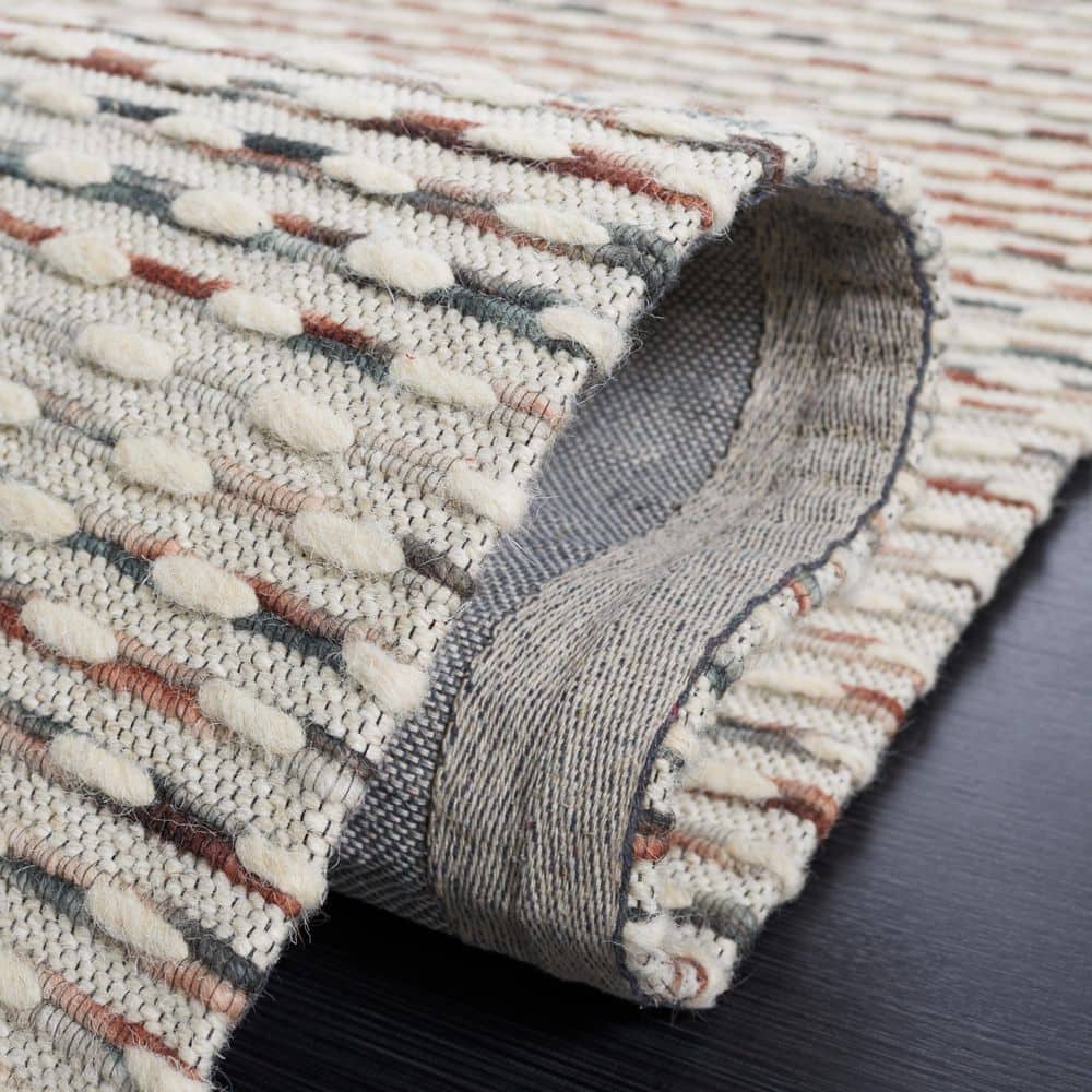 Marbella Beige/Blue 8 ft. x 10 ft. Striped Solid Color Area Rug - thumbnail 7