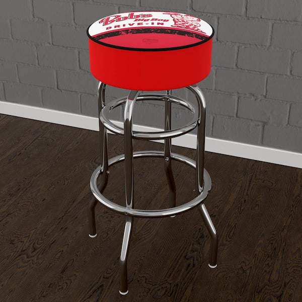 Unbranded Bob's Big Boy Vintage 31 in. Red Backless Metal Bar Stool with Vinyl Seat