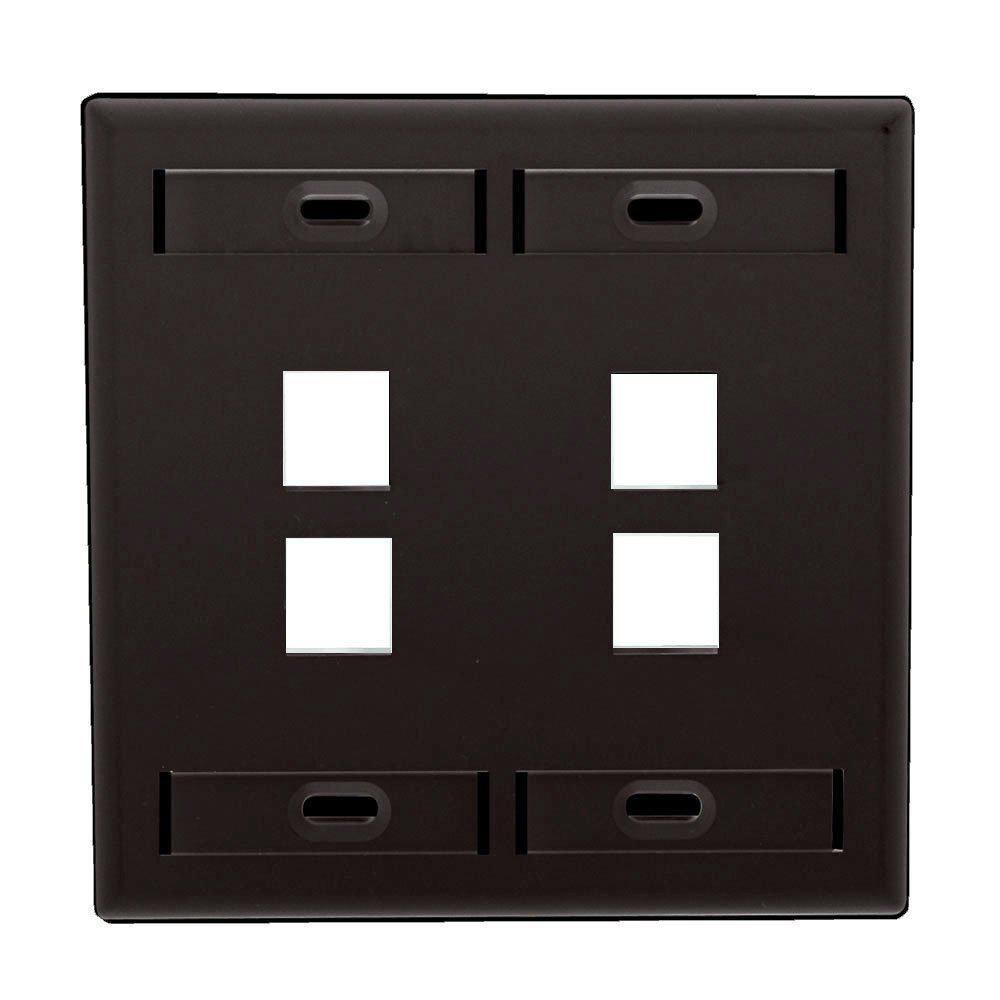 Leviton Black 2Gang Audio/Video Wall Plate (1Pack) 420804EP The