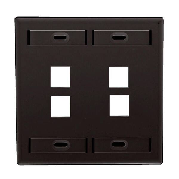 Leviton Black 2-Gang Audio/Video Wall Plate (1-Pack)