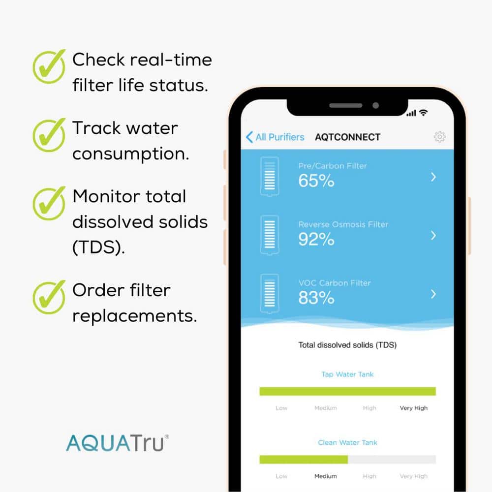 AquaTru White and Gray Countertop Water Filtration System