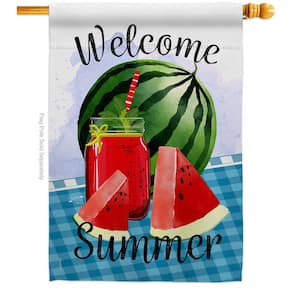 28 in. x 40 in. Watermelon Summer Food House Flag Double-Sided Decorative Vertical Flags