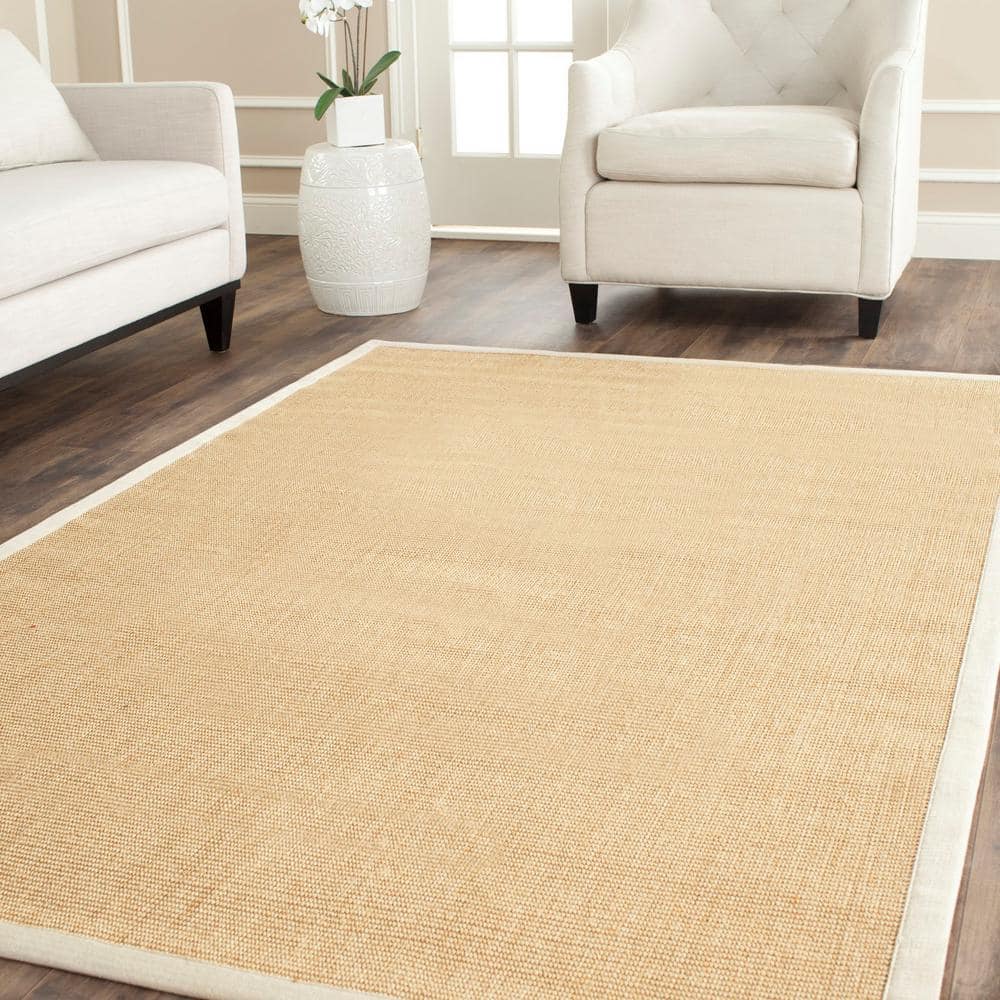 Maize and Wheat 9' x 12' Sisal Area Rug with Cotton Border