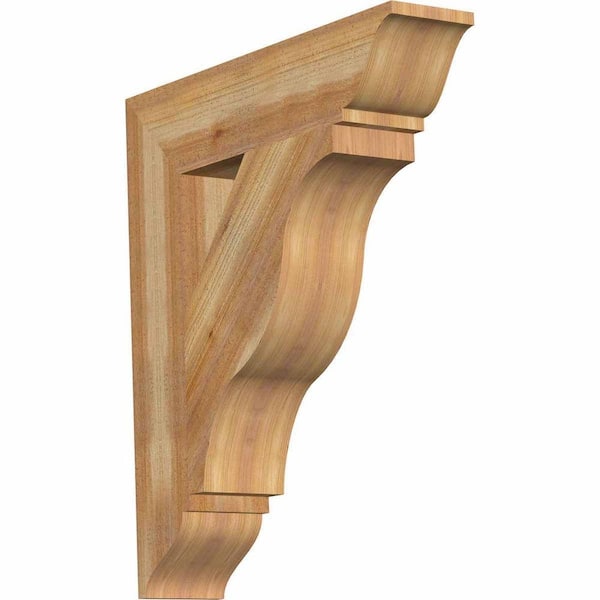 Ekena Millwork 6 in. x 32 in. x 28 in. Western Red Cedar Funston Traditional Rough Sawn Bracket