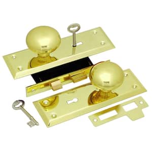 Polished Brass Keyed Knob Mortise Lockset