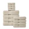 Home Decorators Collection Ultra Plush Soft Cotton Almond Biscotti Ivory 12-Piece Bath Towel Set 12 Piece Almond