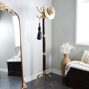 72 in. Gold Aluminum Traditional Coat Rack