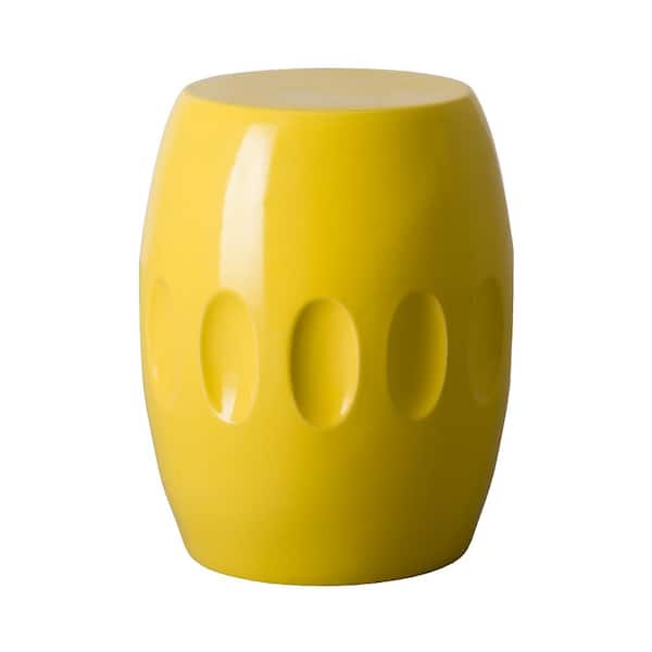Emissary Orion 18 in. H Yellow Round Ceramic Garden Stool