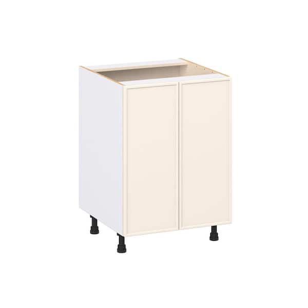 J COLLECTION Fairview 24 in. W x 24 in. D x 34.5 in. H Assembled Slim Shaker Sink Base Kitchen Cabinet in Washed Linen