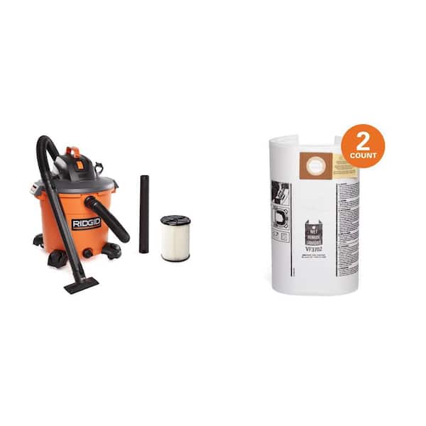 16 Gal. 5.0 Peak HP NXT Shop Vacuum with Filter, Hose, Wet/Dry Bags (2-Pack)