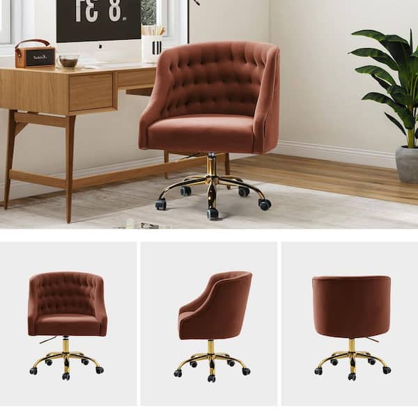 JAYDEN CREATION Lydia 24.5 in. Mid-Century Modern Burn-brick