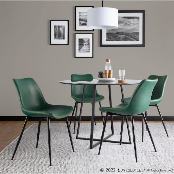 Black and Green Durango Vintage Faux Leather Dining Chair (Set of 2)