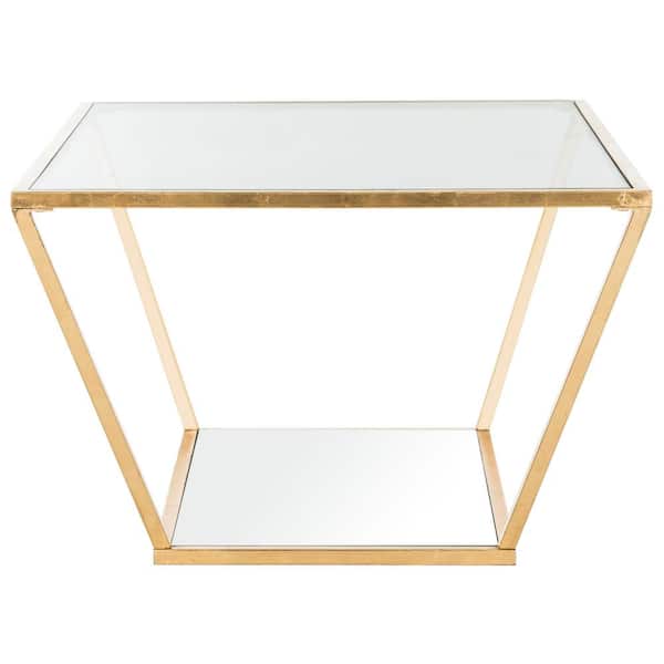 SAFAVIEH Allene 48 in. Gold/Glass Coffee Table FOX2601A - The Home