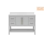 Glovemont 48 in. W x 22 in. D Bath Vanity in Light Gray with Engineered Vanity Top in White with White Basin