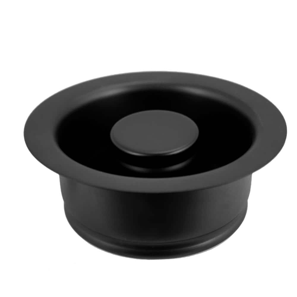 Westbrass 4-1/4 in. 3-Bolt Mount Waste Disposal Flange and Stopper in Matte Black