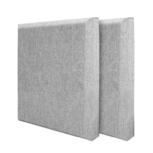 1 in. x 24 in. x 24 in.Grey Fabric Sound Absorbing Acoustic Panels for Office,Studio，Home Theatre,Wall,Ceiling(2-Pack)