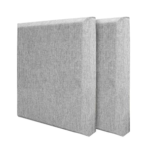 1 in. x 24 in. x 24 in.Grey Fabric Sound Absorbing Acoustic Panels for Office, Studio, Home,Theatre, Wall (2-Pack)