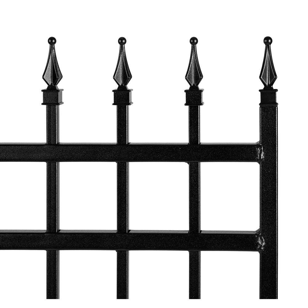 Black Iron Security Gate with Pointed Pickets, 46" x 33"
