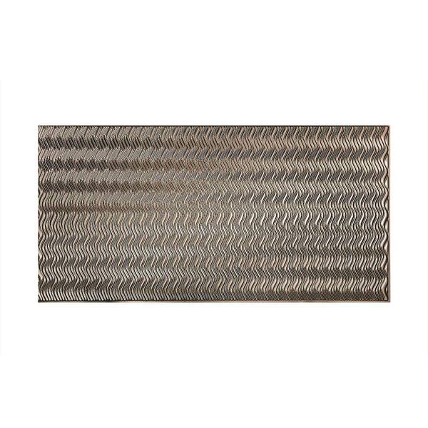 Fasade Current Vertical 96 in. x 48 in. Decorative Wall Panel in Brushed Nickel