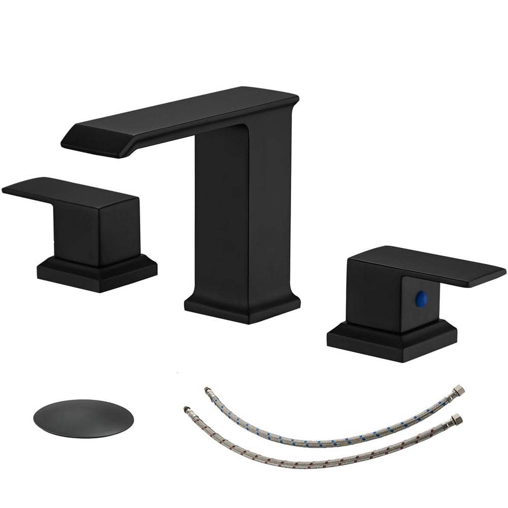 8 in. Widespread 2-Handle Bathroom Faucet with Pop-up Drain Assembly in Mat