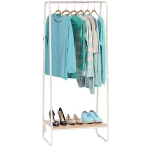 White Metal Garment Clothes Rack 25 in. W x 59 in. H