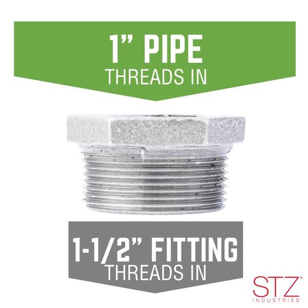 STZ 1-1/2 in. x 1 in. Galvanized Iron Bushing 311 B-1121 - The