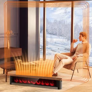 51.5 in. 1400-Watt Electric Baseboard Heater Convection Space Heater with Realistic 3D Flame