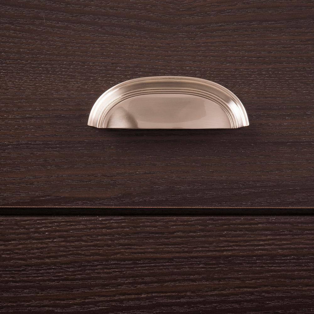 Satin Nickel Brushed Cup Pulls with Mounting Hardware, 10-Pack