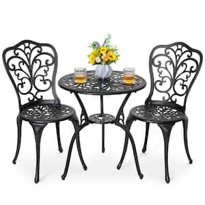 3-Piece Cast Aluminum Patio Bistro Set Rust-proof Outdoor Furniture Set