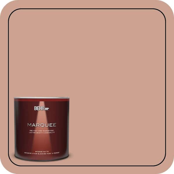 BEHR MARQUEE 1 qt. #220F-4 Sombrero Tan Matte Interior Paint & Primer
