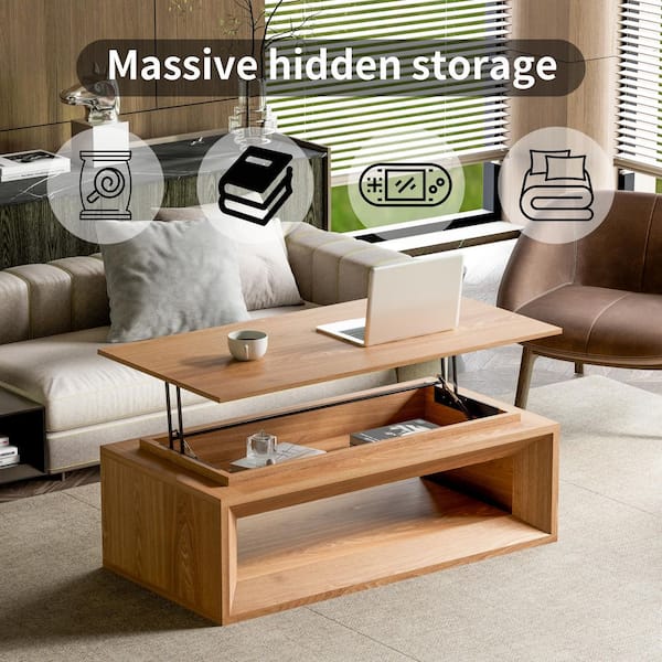 Noble House Fraser Modern 43.3 in. Natural Wood Rectangle MDF and